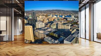 Aerial View of Downtown Oakland, California during Autumn Wall mural