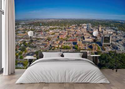 Aerial View of Fargo, North Dakota in early Autumn Wall mural