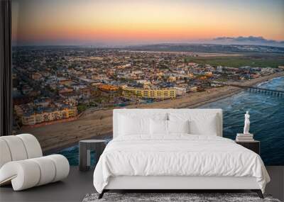 Aerial View of Imperial Beach, California with Tijuana, Mexico in the Distance Wall mural