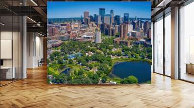 Aerial View of Minneapolis, Minnesota during Summer Wall mural