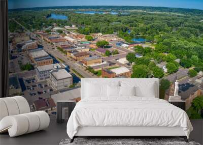 Aerial View of St. Peter, Minnesota Downtown Area during Summer Wall mural