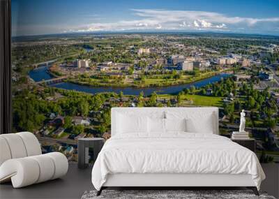 Aerial View of the Fairbanks, Alaska Skyline during Summer Wall mural