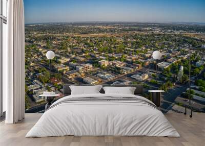 Aerial View of the Fresno suburb of Clovis, California Wall mural