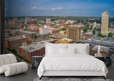 Aerial View of the Waco, Texas Skyline during April Wall mural