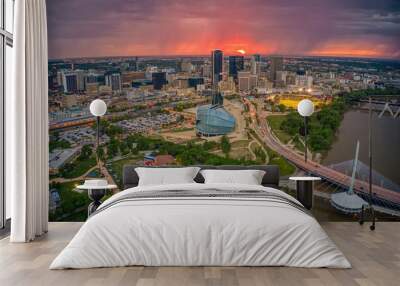 aerial view of winnipeg, manitoba during summer Wall mural