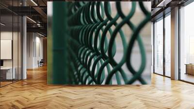 chain link fence with barbed wire Wall mural