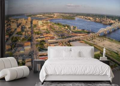 Davenport is a larger city in Iowa on the Mississippi river with Illinois Wall mural