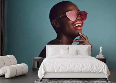 African female model with funky sunglasses Wall mural