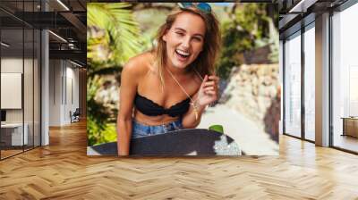 Attractive woman on summer holidays Wall mural