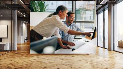 Business people working together in office Wall mural