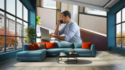 Businessman on phone call Wall mural