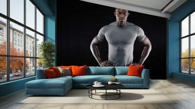 confident african athlete with copyspace Wall mural