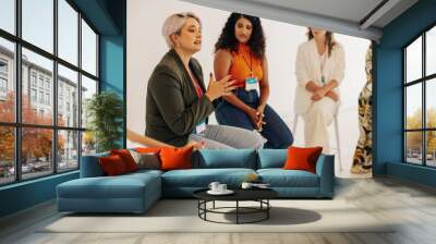 Creative businesswomen having a discussion during a conference meeting Wall mural