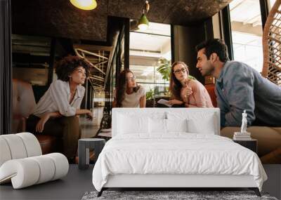 Creative people having a meeting in office Wall mural