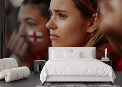 English sports fans looking upset during a football game Wall mural