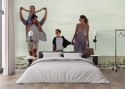 Family beach vacation Wall mural