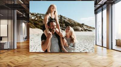 Family beach vacation Wall mural