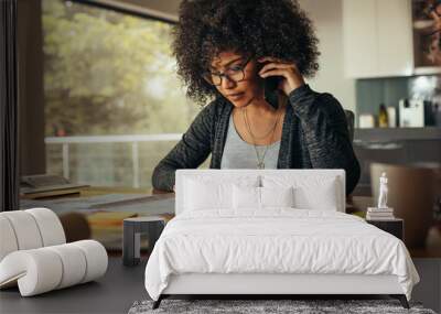 Female architect talking over phone Wall mural