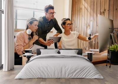 Group of business people at work Wall mural