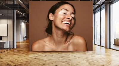 Happy woman with skin condition Wall mural