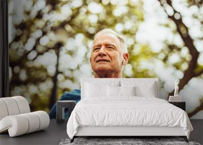 Portrait of a senior man in fitness wear Wall mural