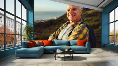 Portrait of a smiling senior man Wall mural