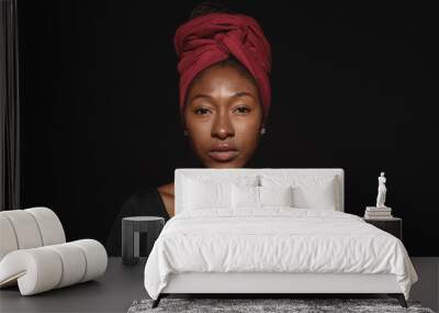 portrait of an african woman in a headwrap Wall mural