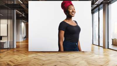 Portrait of an african woman in a headwrap Wall mural