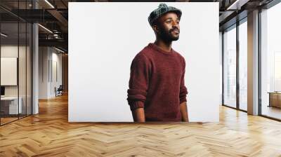 Portrait of man in cap Wall mural