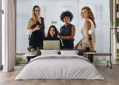 Portrait of multi-ethnic businesswomen together Wall mural