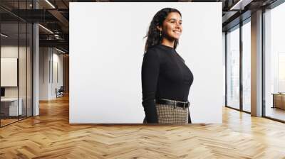 Portrait of smiling young woman Wall mural