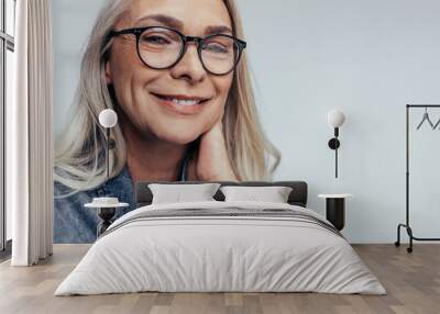 Positive senior woman Wall mural