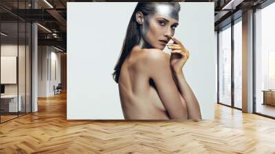 Sensuous woman with artistic makeup Wall mural