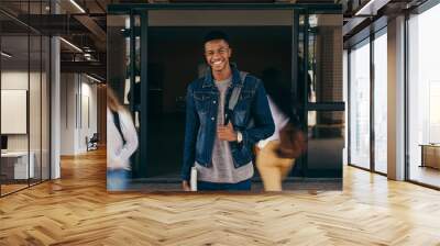 Smiling college student Wall mural