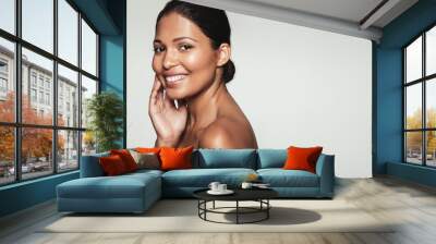 smiling woman with healthy skin Wall mural