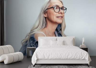 stylish mid adult caucasian woman Wall mural