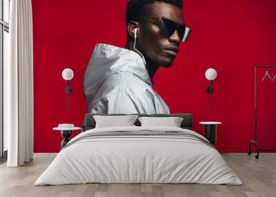 Stylish young african male model Wall mural