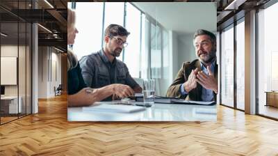 Team of business professionals having a meeting Wall mural