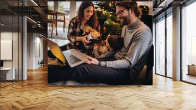 Virtual Christmas celebrations with family Wall mural