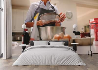 Woman baking in the kitchen Wall mural