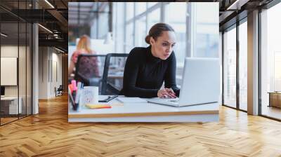 Young business executive using laptop Wall mural