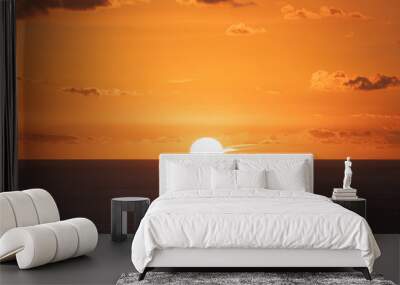 orange sunset over the sea Wall mural