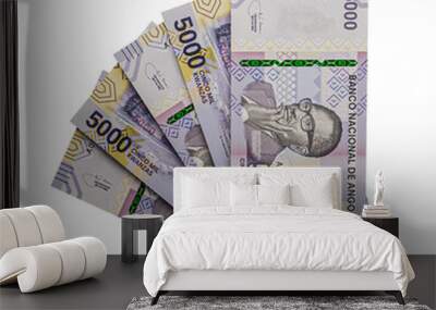 3D rendering of Stacks of Angolan Money 5000 Kwanzas Banknotes Wall mural