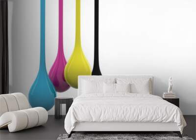 cmyk falling drops Wall mural