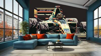 formula 1 race 8 bit pixel art style Wall mural