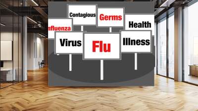 Flu signs Wall mural