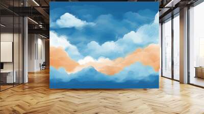 abstract clouds watercolor sky background Wall mural