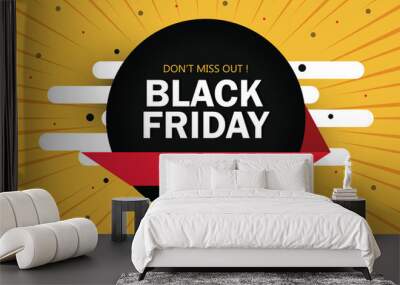 Black Friday sale banner template design Wall mural