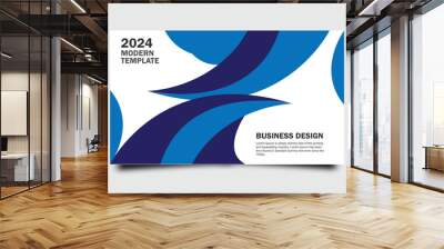 Modern blue colour business presentation template Wall mural