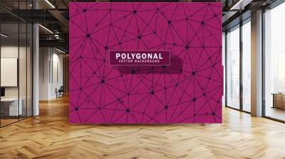 Polygonal background with connecting dots and lines. Network or connection concept Wall mural